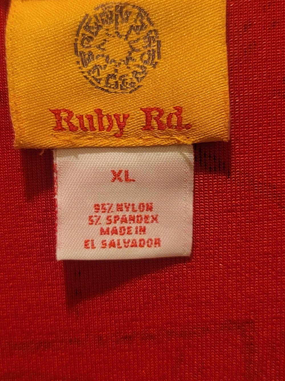 Ruby Rd. Red Button-Front Print Shirt - Picture 2 of 2